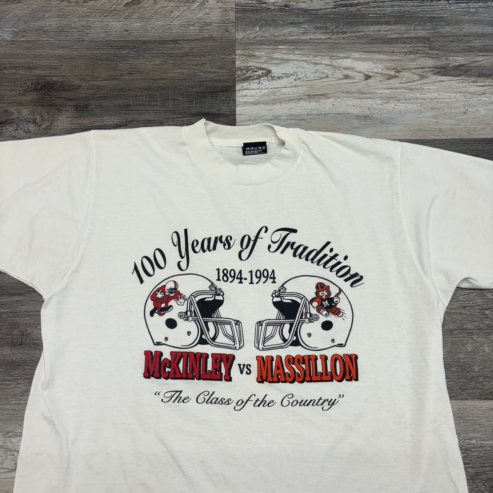 Vintage 90s 1994 Massillon Vs Mckinley Ohio High School Football Mens‎ L T-Shirt